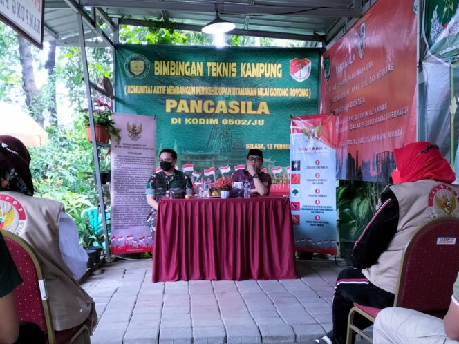 
 Dandim 0502/JU Membuka Kegiatan Bimtek Kader Kampung Pancasila