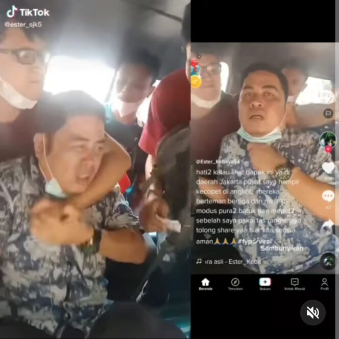 
 Viral Aksi Pencopetan di Mobil Angkot, Polsek Tanah Abang Olah TKP Buru Pelaku