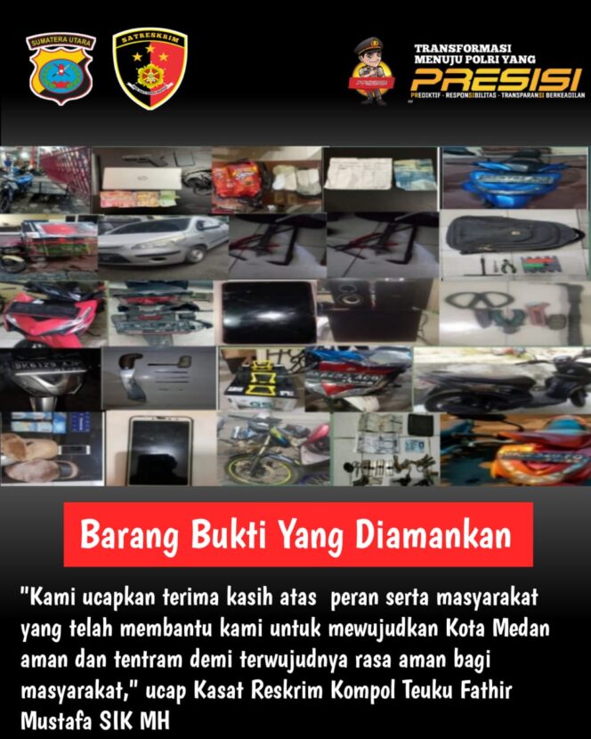 
 Polrestabes Medan Ringkus 107 Tersangka Kejahatan Jalanan