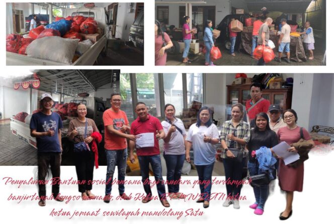 
 BPMW Wilayah Mandolang Satu Peduli Kasih, Salurkan Bantuan Dampak Bencana Manado