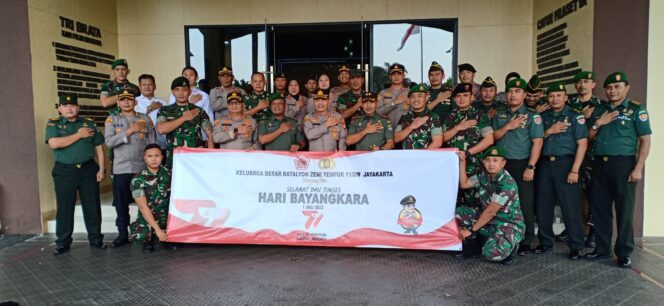 
 Dandim 0505/Jakarta Timur Beserta Jajaran Berikan Surprise Pada Kapolres Pada HUT Bhayangkara ke-77