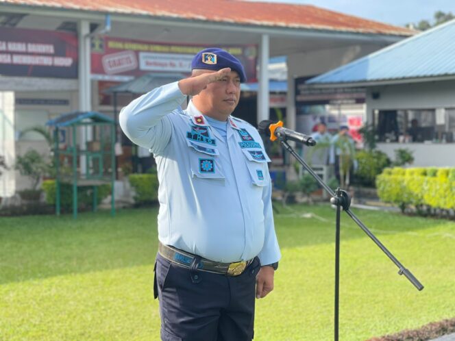 
 Pimpin Apel Pagi,Kalapas Binjai Kanwil Kumham Sumut Himbau Petugas Cek Ricek Sapras