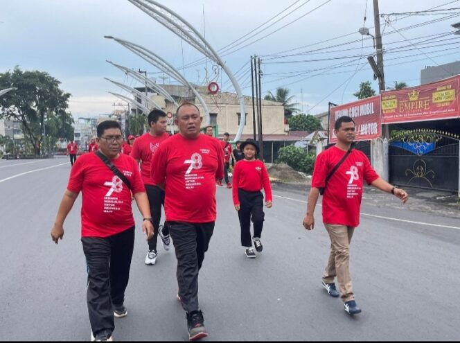 
 HUT Kemenkumham, Lapas Binjai Ikuti Jalan Sehat Bersama Kanwil Kusuma