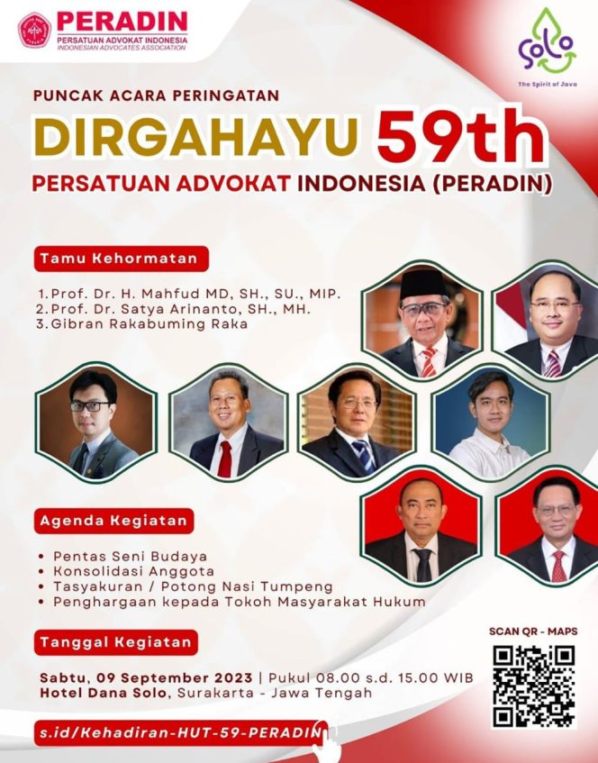 
 Peringati HUT PERADIN ke-59, Firman Wijaya: Tegakkan Hukum dan Keadilan