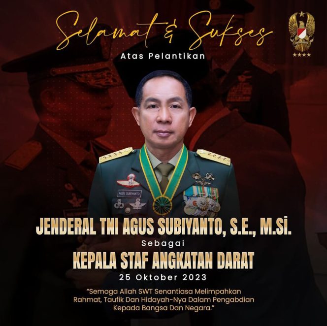 
 IMO-Indonesia Ucapkan Selamat atas Dilantiknya Jenderal Agus Subiyanto sebagai KSAD