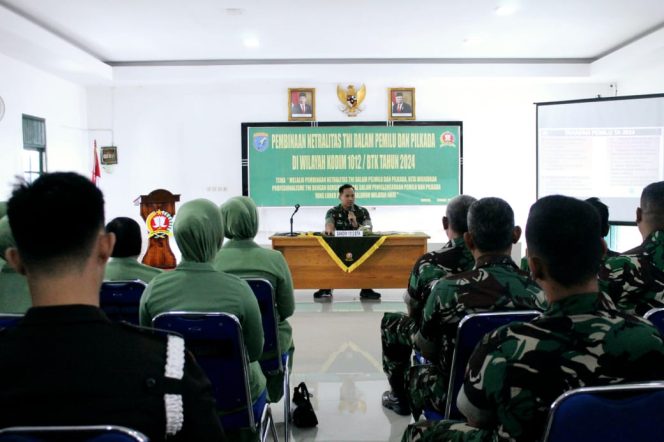 
 Tegakkan Netralitas TNI Dalam Pemilu Dan Pilkada Tahun 2024, Kodim 1012 Buntok Gelar Pembinaan Netralitas TNI