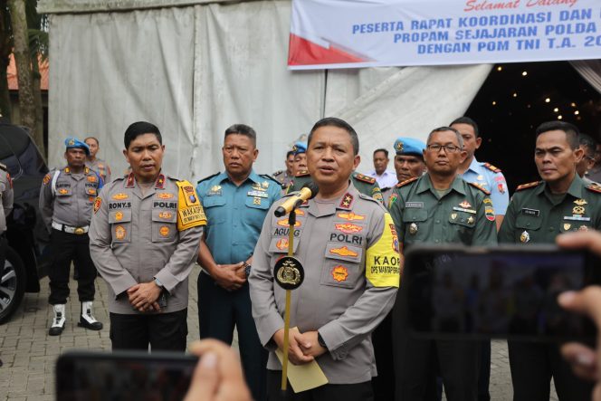 
 Rakor Propam-POM TNI, Kapolda Sumut Komitmem Tegakkan Disiplin dan Berantas Narkoba
