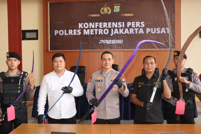 
 Tim Presisi Samapta Polrestro Jakpus Ringkus Gengster  Hendak Tawuran