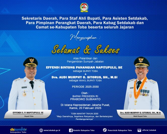 
 Presiden Prabowo Subianto Lantik 961 Kepala Daerah, Termasuk Bupati dan Wakil Bupati Toba