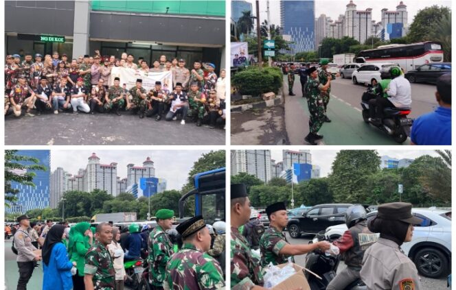 
 Kodim 0503/JB Beserta Elemen Ormas Laksanakan Pembagian Takjil Secara Serentak