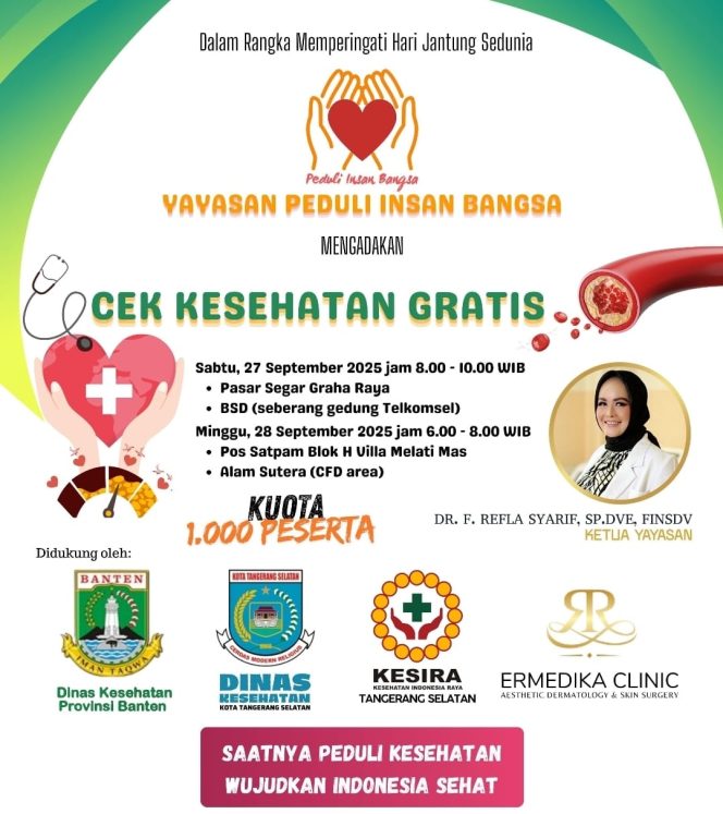 
 1.000 Warga Ikuti Cek Kesehatan Gratis di Hari Jantung Sedunia