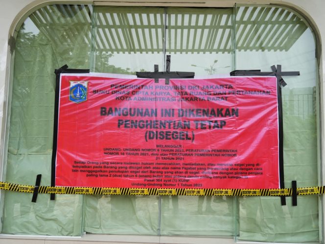 
 Pemprov DKI Segel Bangunan Padel di Puri Indah karena Langgar Tata Ruang
