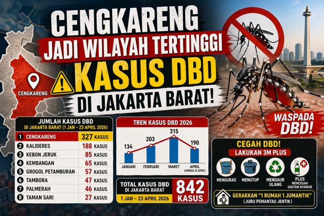 
 Cengkareng Jadi Wilayah Tertinggi Kasus DBD di Jakarta Barat, Total 842 Kasus Sejak Awal Tahun