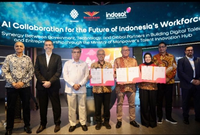 
 Perkuat Ekosistem Ketenagakerjaan, Kemnaker Teken MoU dengan Wadhwani dan Indosat