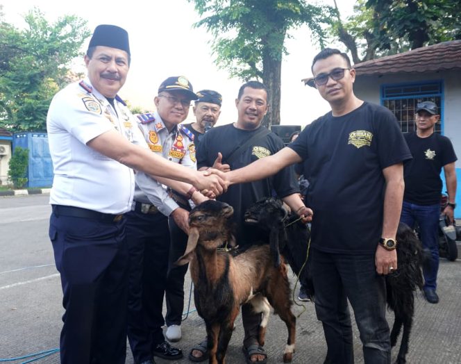 
 Dishub Terminal Kampung Rambutan Sembelih 7 Kambing Kurban, Pererat Kebersamaan Warga Terminal