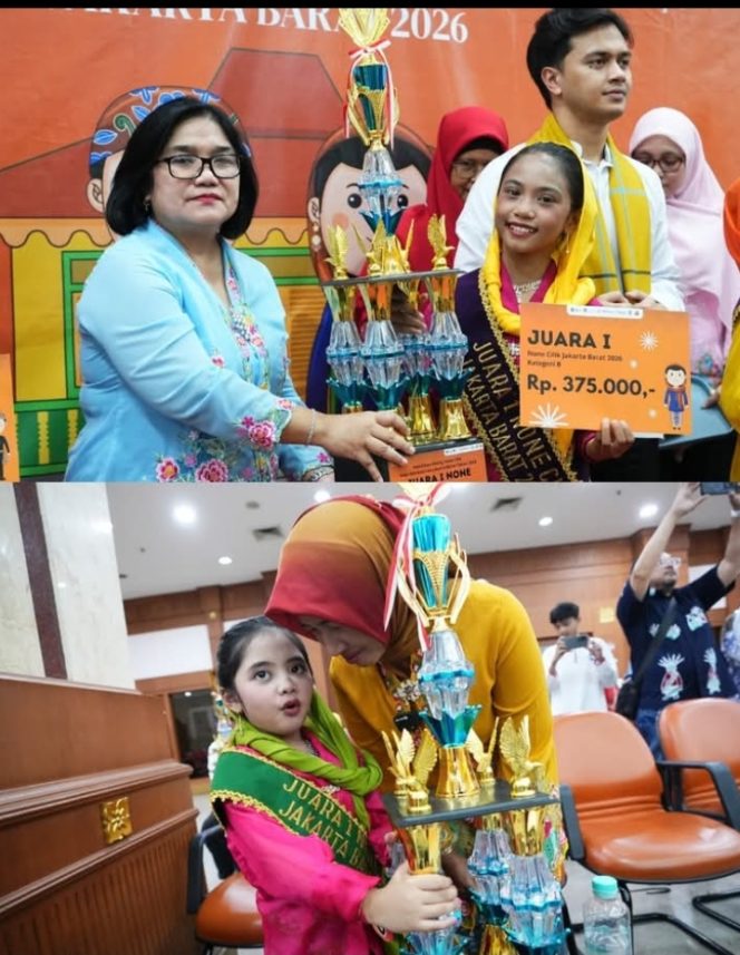 
 Wali Kota Jakarta Barat Serahkan Piala dan Hadiah kepada Juara Abang None Cilik 2026
